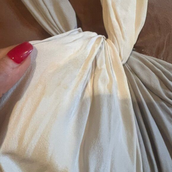 1960'S VINTAGE NEIMAN MARCUS SILK TWO TONE GOWN SIZE 14 - Picture 6 of 12